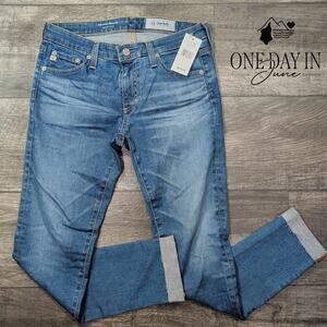 AG Adriano Goldschmied The Stilt Roll Up Cigarette Jeans Blue NWT Size 4 (27)